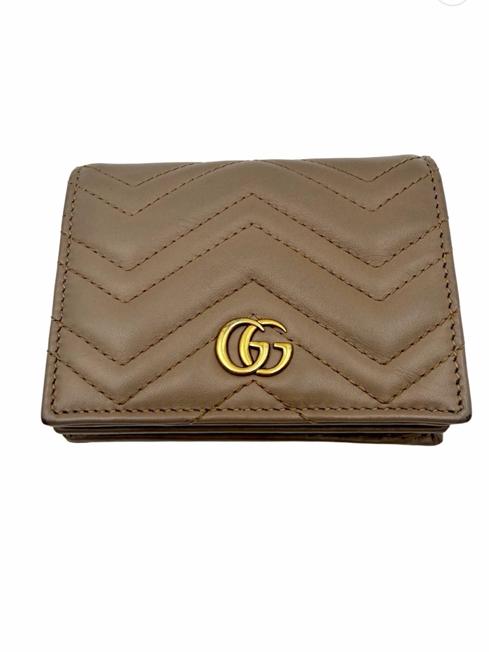 Gucci Gg Marmont Leather Card Case, Brown